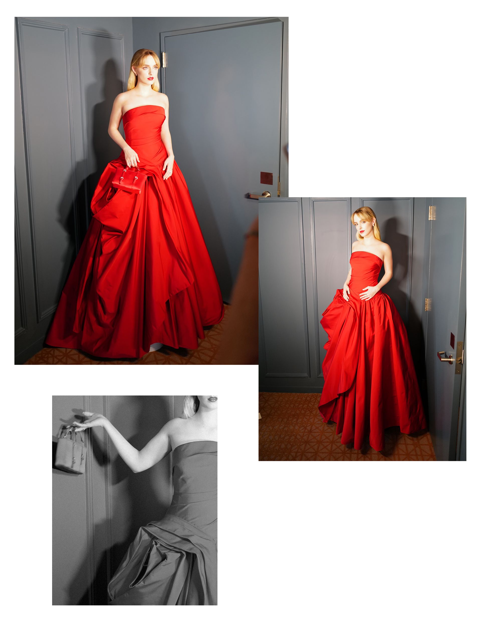 Mckenna Grace posing in her Marchesa premiere look.