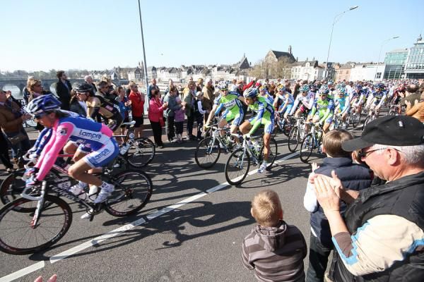 The peloton heads out for the 45th Amstel Gold Race.