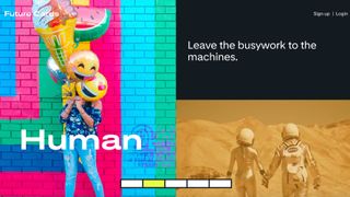 Promo for Future Cards with the tagline "Leave the busywork to the machines"