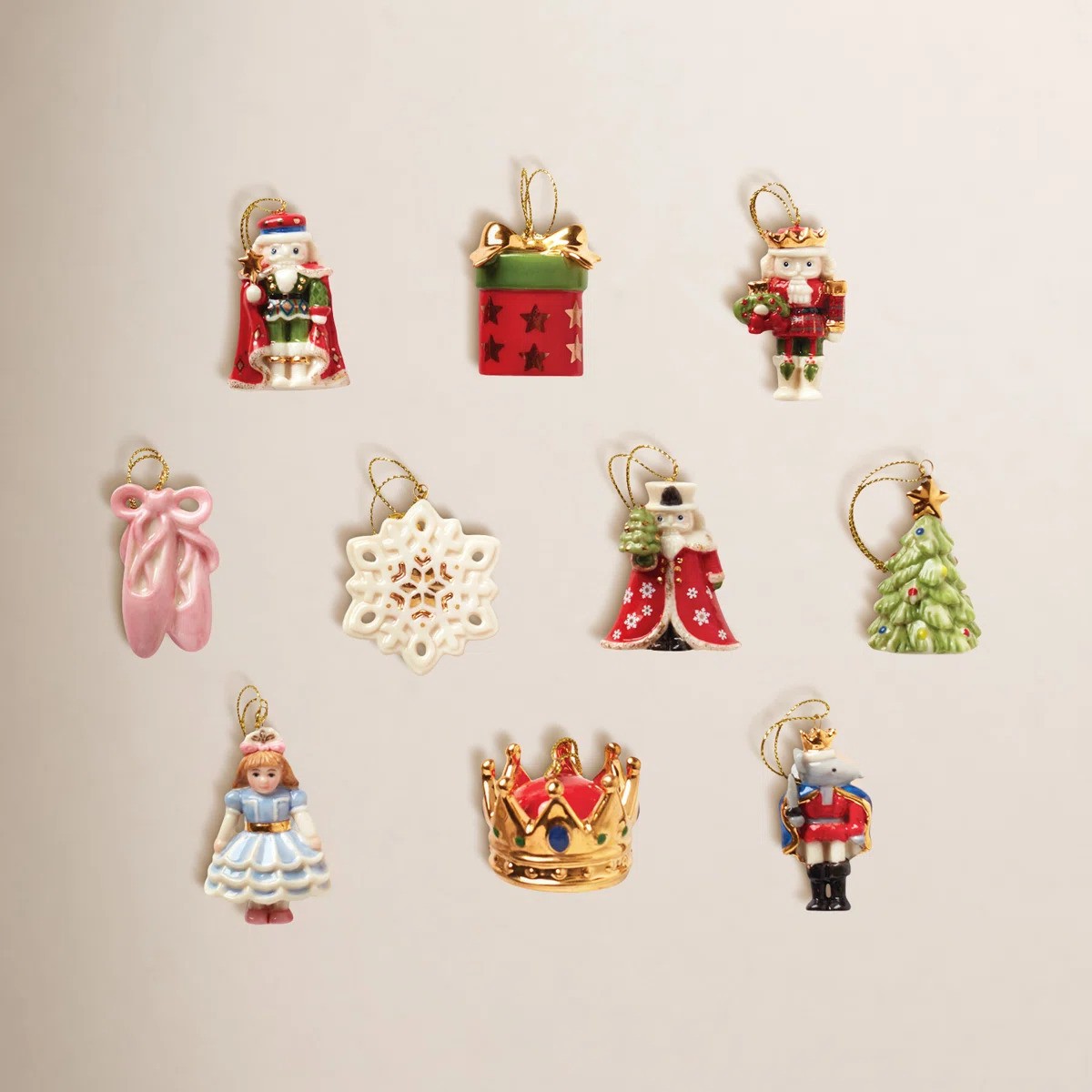 Lenox The Nutcracker Hanging Figurine Ornament Set, 10 Pieces
