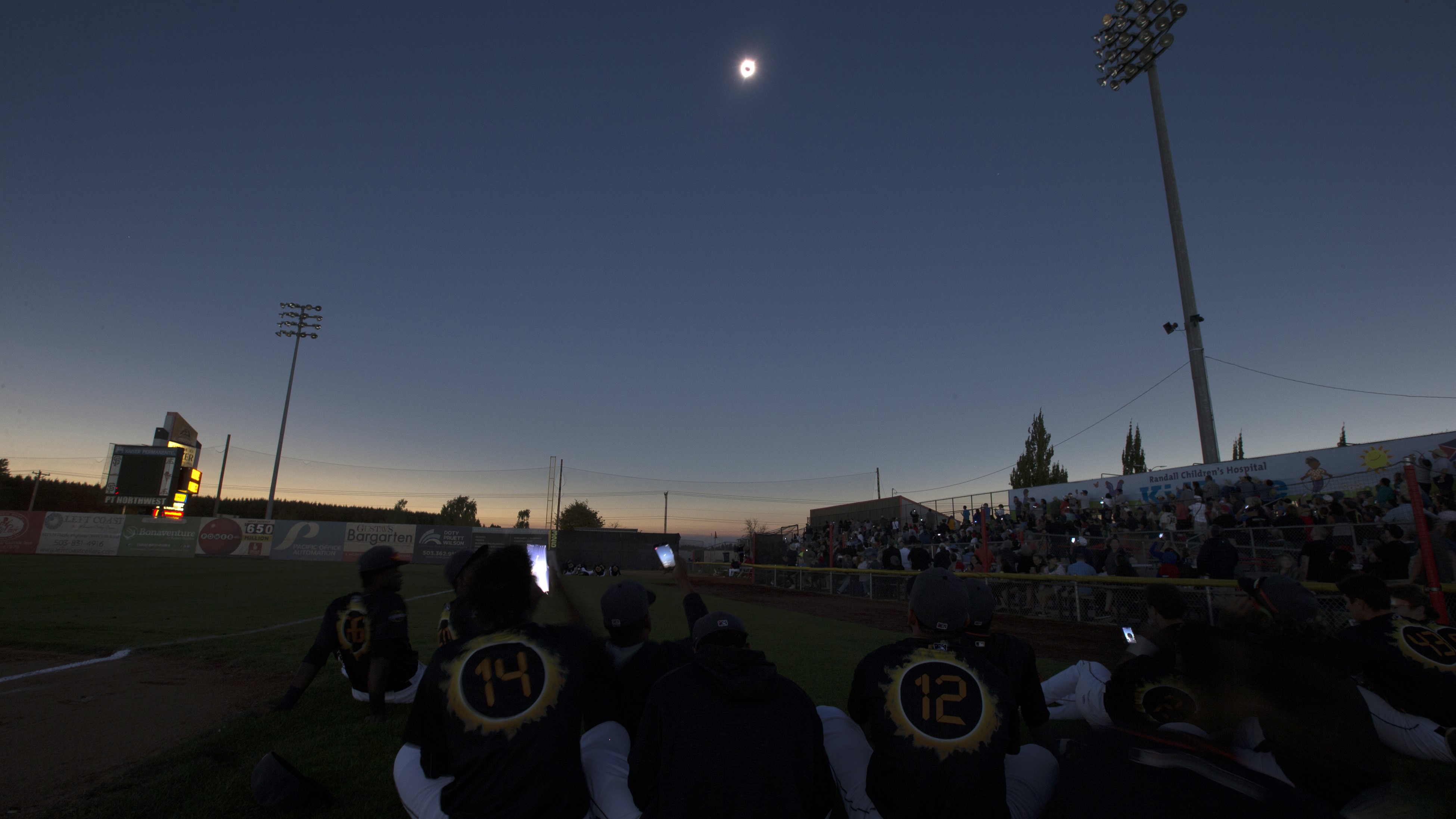 In 2017, a minor league baseball game between the Salem-Keizer Volcanoes and Hillsboro Hops was delayed due to the total solar eclipse — the first 