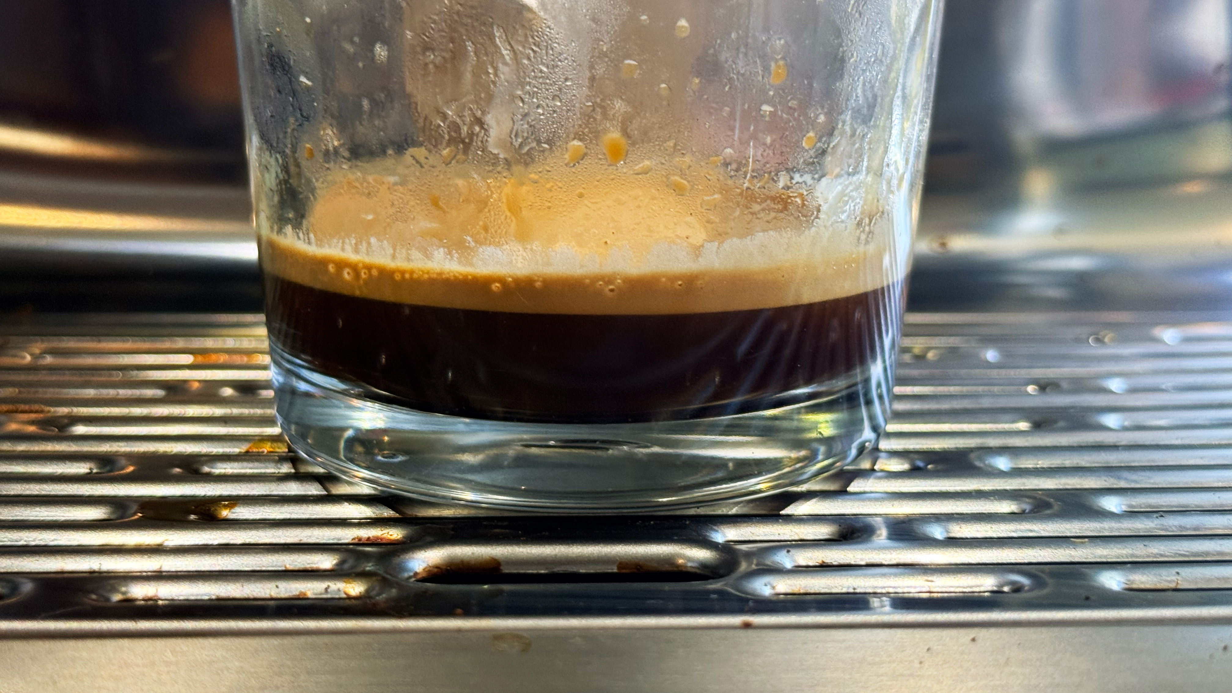 a shot of espresso pulled on the breville/sage oracle dual boiler