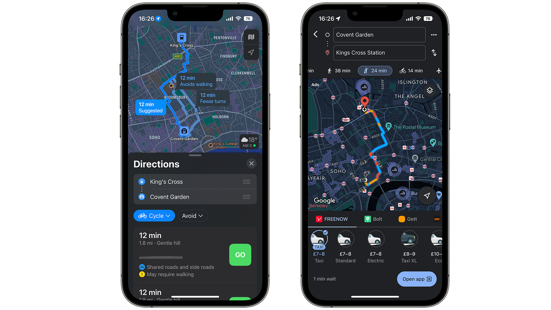 iOS Apple Maps en Google Maps