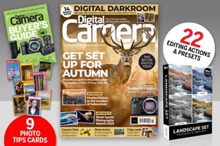 Montage of the bonus gifts – nine photo tips cards, 27 mins of video tutorials, three packs of software extras and an ebook – included with the July October issue of Digital Camera magazine