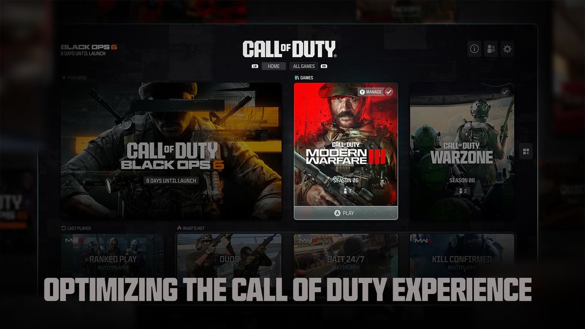 The Call of Duty experience will undergo a series of updates to streamline and improve the UI and file sizes.