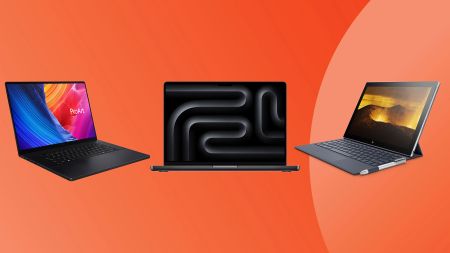 three laptops in a row