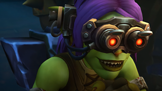 A goblin with sharp teeth, wearing goggles, lets out a mischievous cackle in WoW's latest patch: Undermine(d).