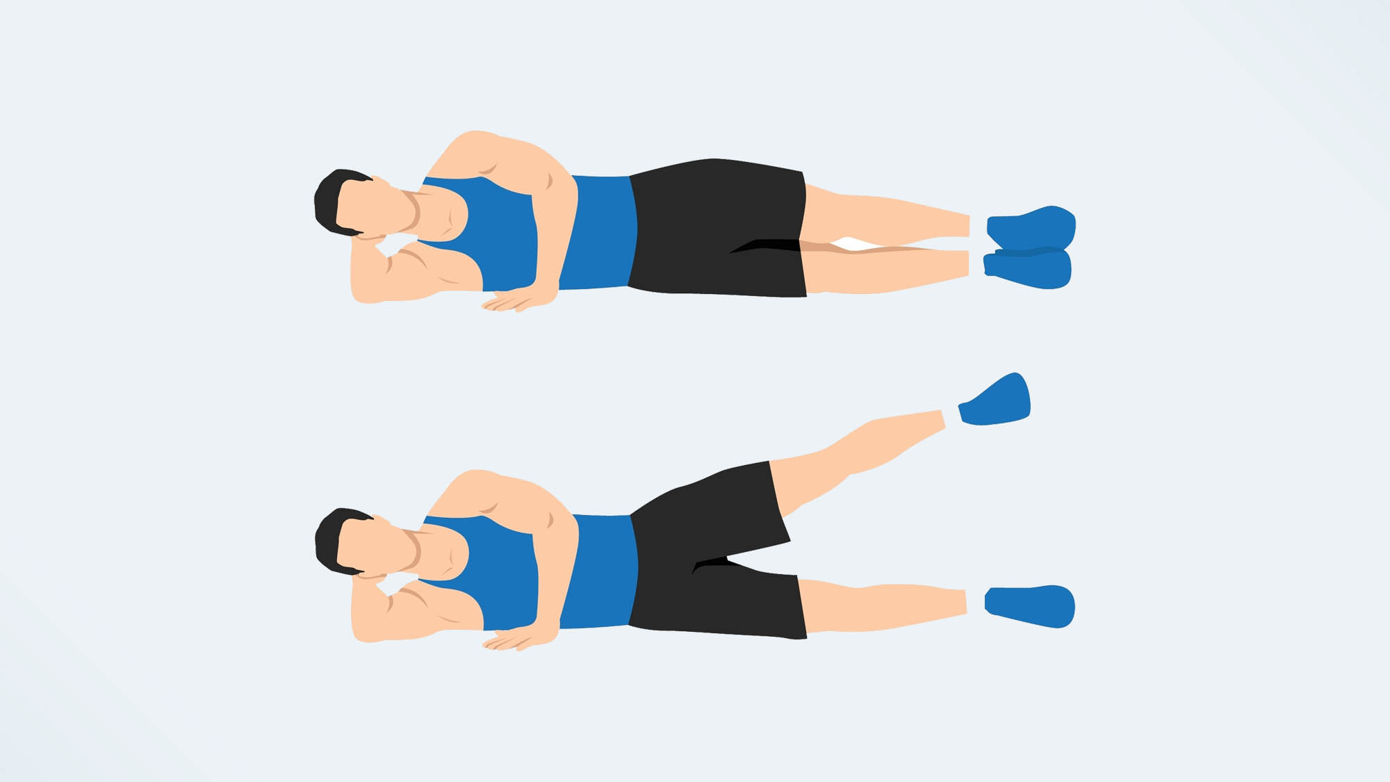 an illo of a man doing side-lying leg raises