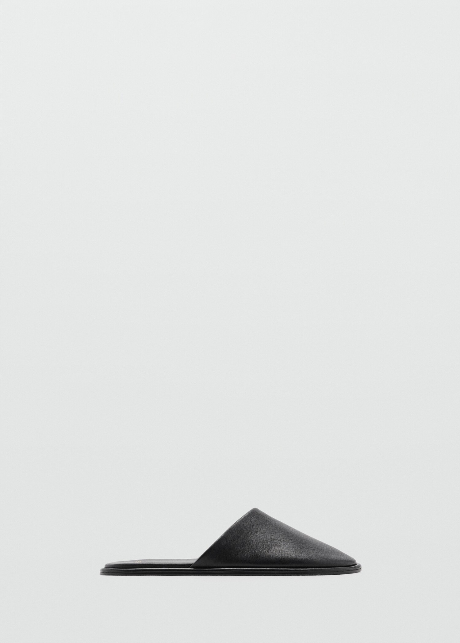 a leather black flat mule 