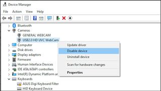Disabling a webcam from Device Manager