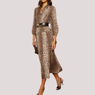 flat lay image of leopard print dress