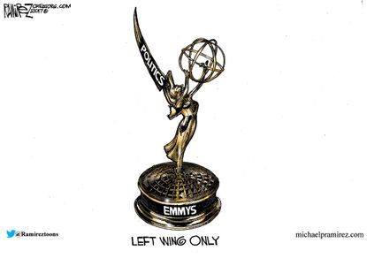 Political cartoon U.S. Emmys liberal bias