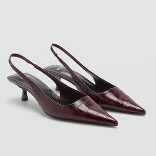 Burgundy kitten heels from Mango