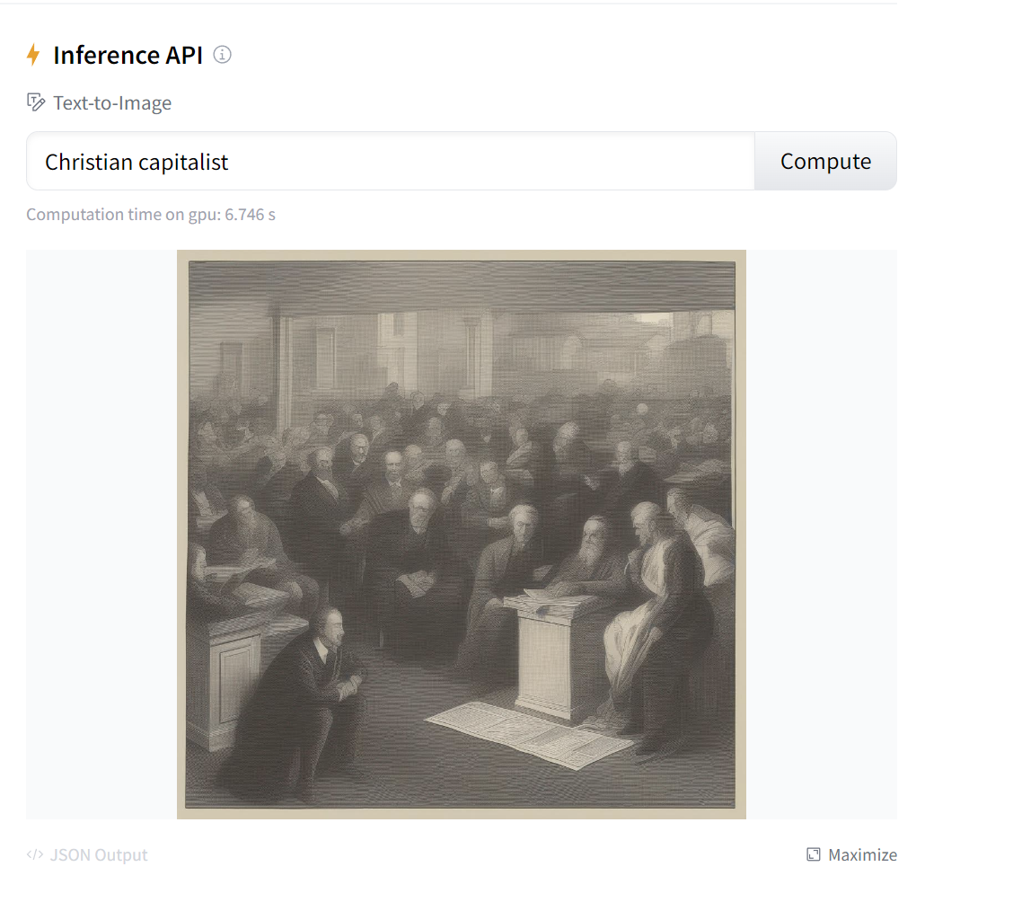 Stable Diffusion XL response to prompt Christian capitalist