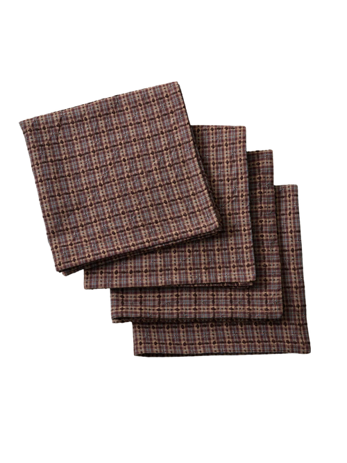 Brunette Dobby Plaid Napkin Set of 4
