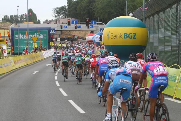 The peloton in action during stage 4 at the Tour of Poland.