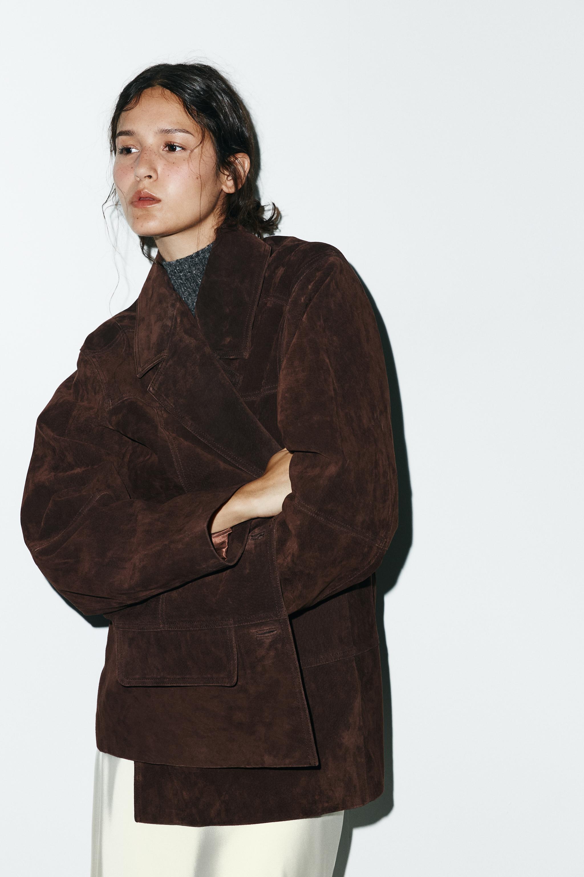 Oversize Suede Leather Blazer