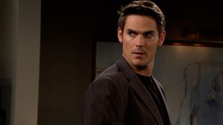 Mark Grossman as Adam surprised in The Young and the Restless