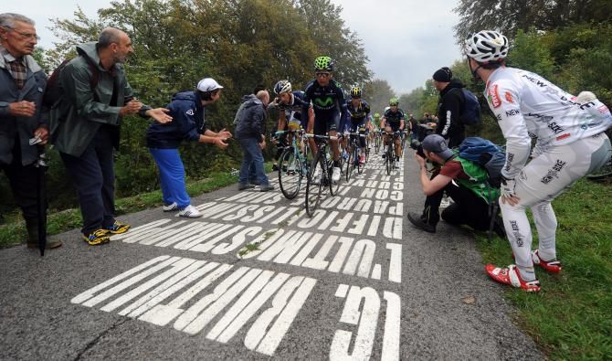 Nairo Quintana tackles the Muro di Surmano at Il Lombardia