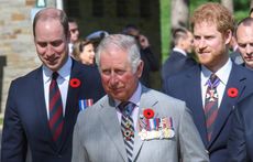 Prince Charles, Prince of Wales, Prince William, Duke of Cambridge and Prince Harry attend the commemorations for the 100th anniversary of the battle of Vimy Ridge