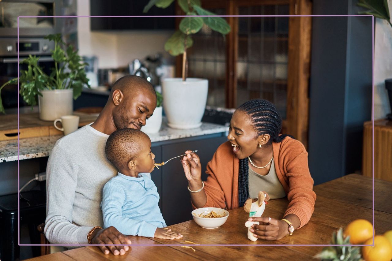 family feeding child