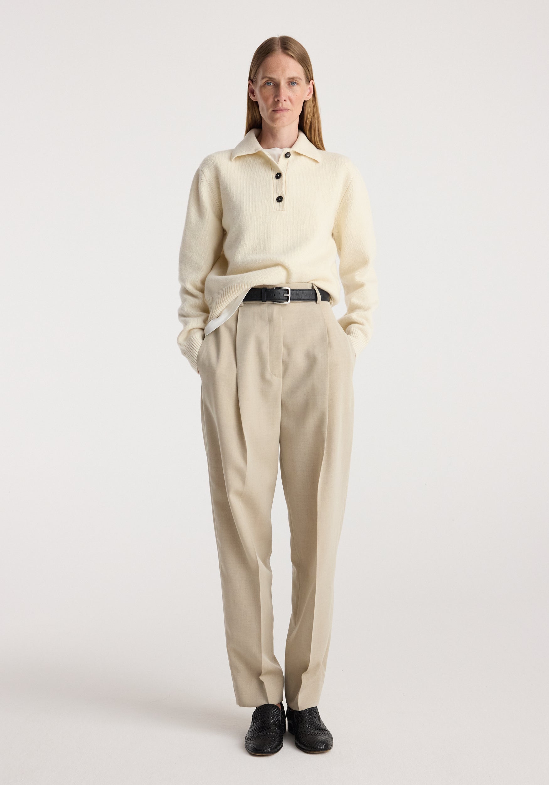 Wool-Cashmere Polo | Cream