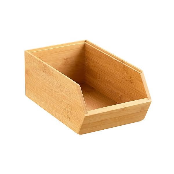 Medium Deep Stacking Bamboo Bin