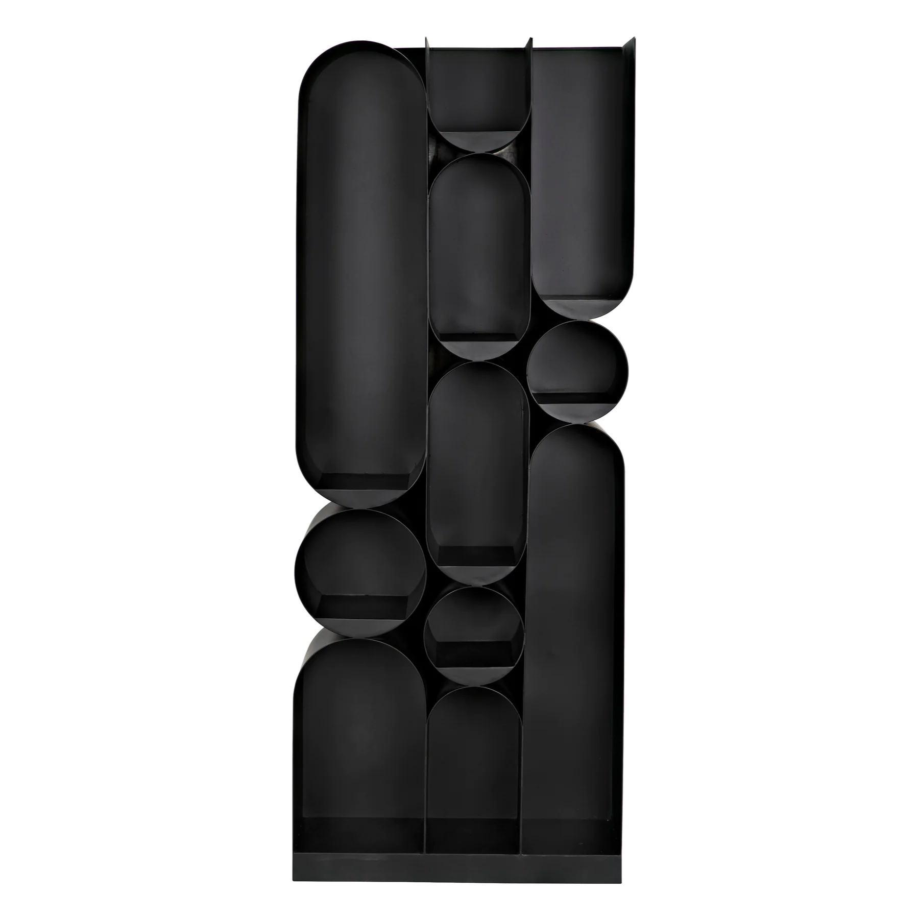 black abstract bookshelf