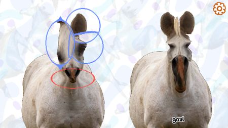 Two horses with distorted faces