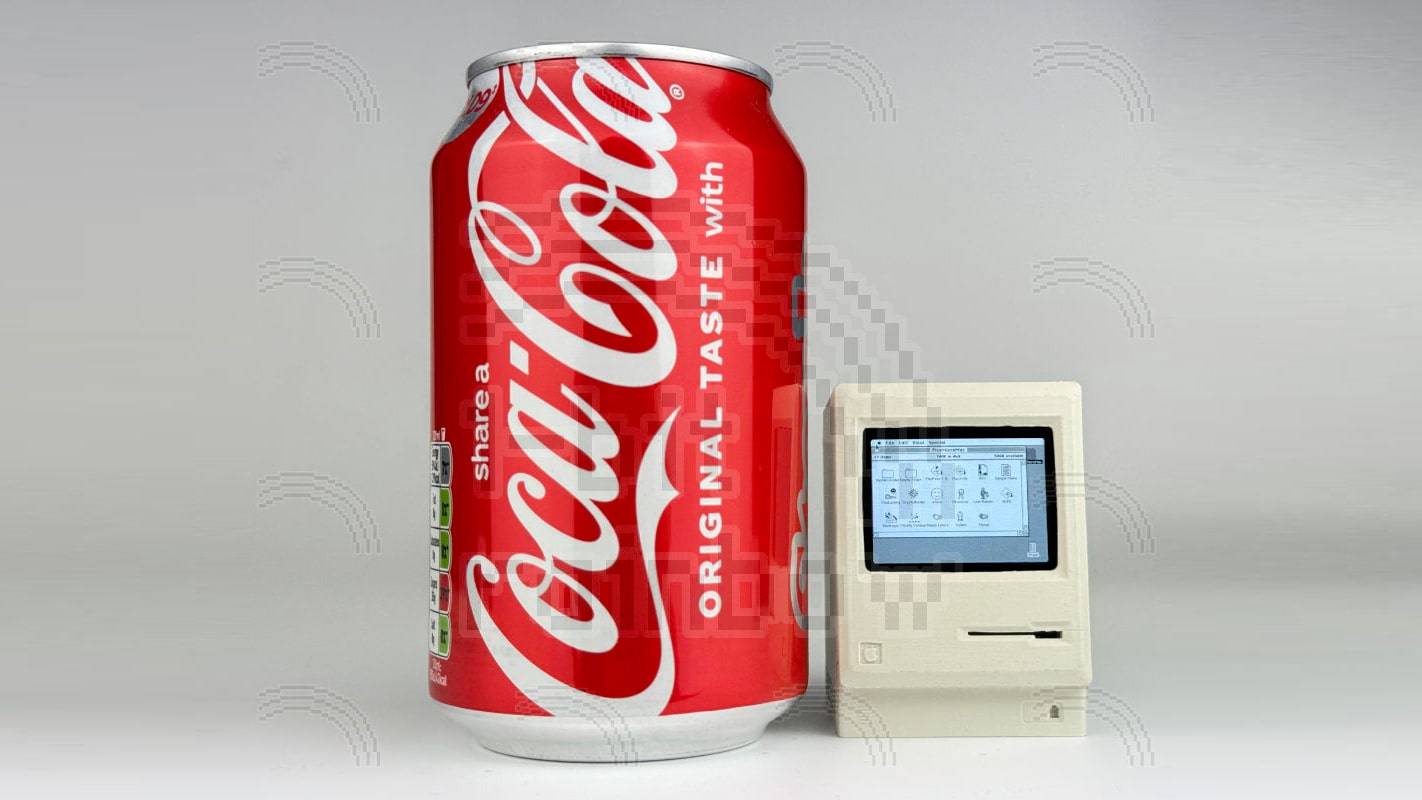 The Pico-Mac-Nano, a small-scale Macintosh replica with a two-inch display.