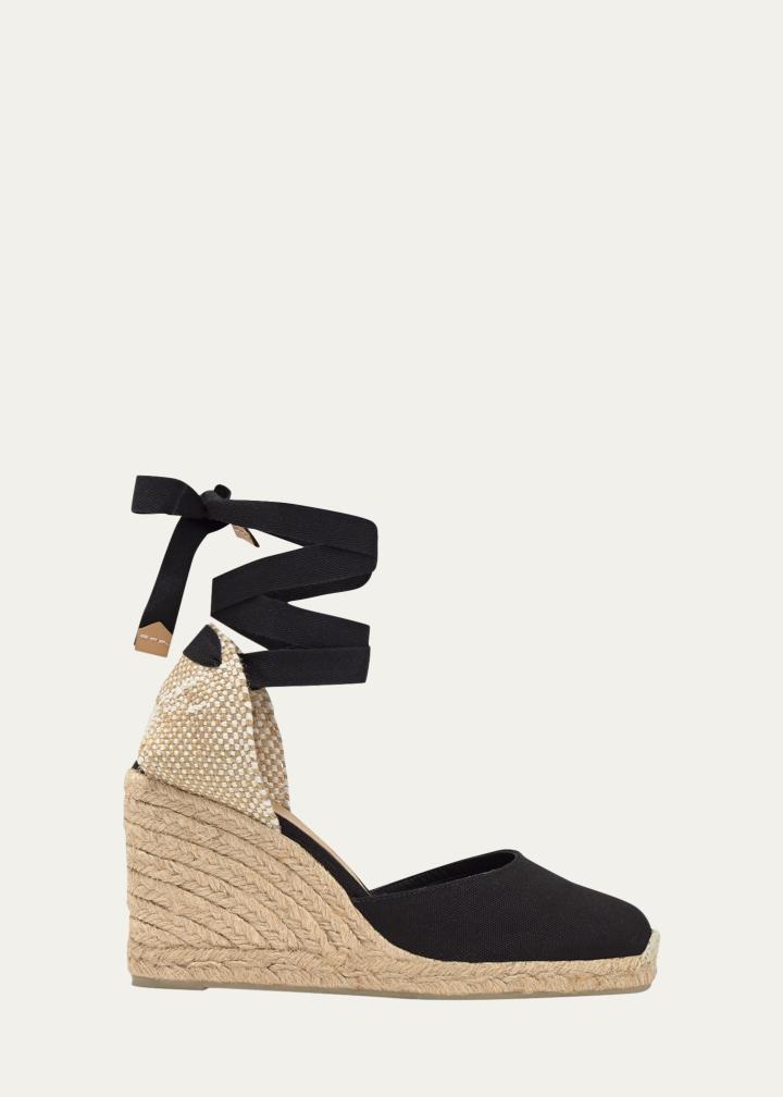 80mm Carina Canvas Espadrille Wedge Sandals