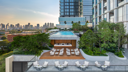 The outdoor pool and terrace at the Ritz-Carlton, Bangkok