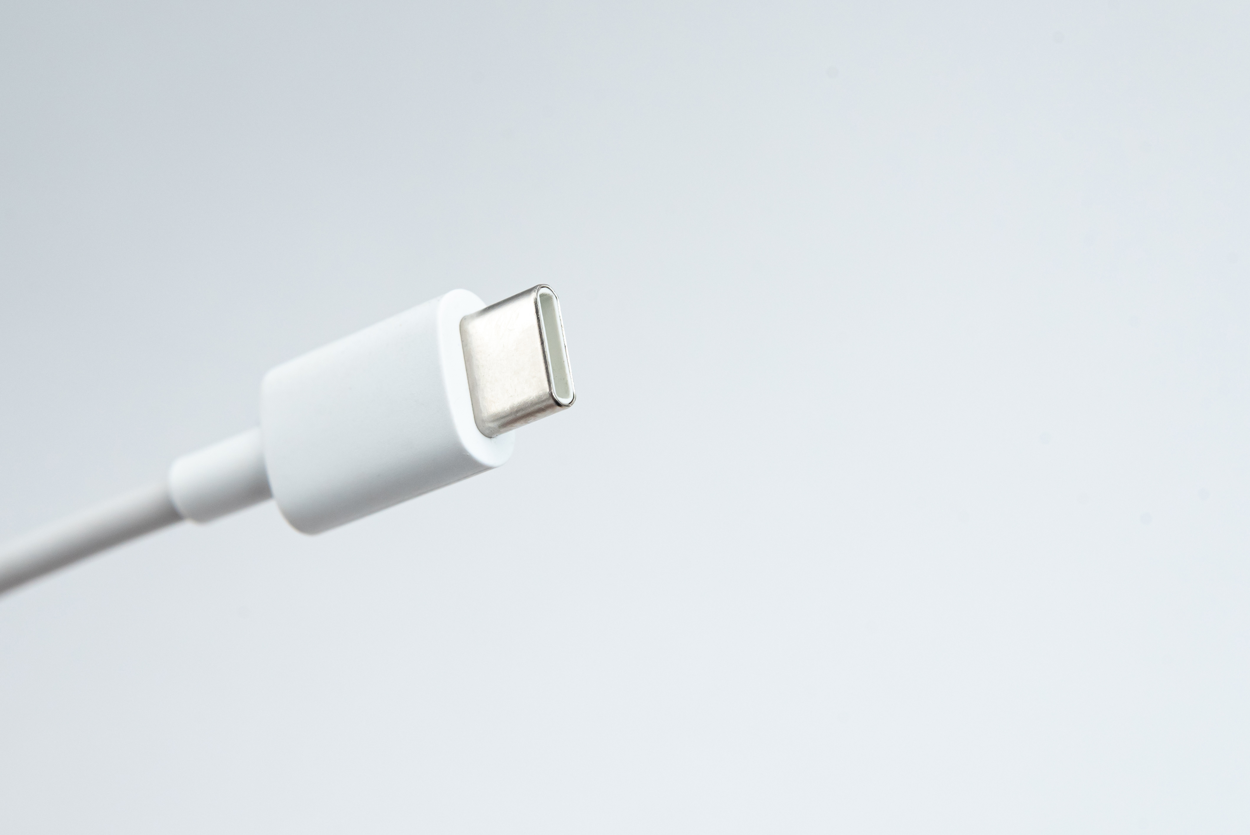 A USB-C cable on a white background
