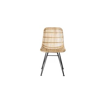 rattan dining chair with metal legs