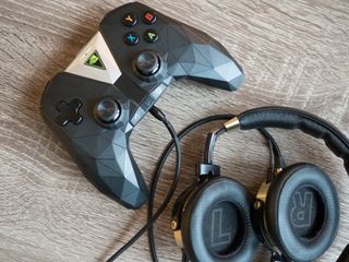 NVIDIA Shield Gaming Controller with headphones