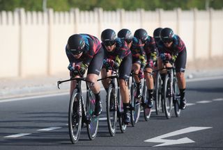 Canyon SRAM on their way to silver in the women's TTT in Doha