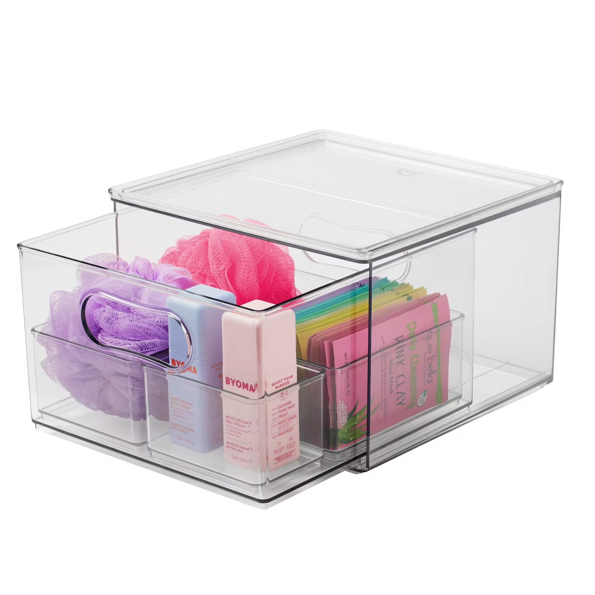 The Home Edit 4 Piece Bath Storage Edit Clear Plastic Modular Storage System