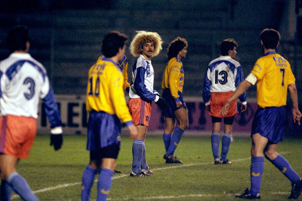 Carlos Valderrama in action for Montpellier, 1991