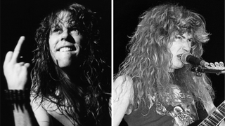 Photos of James Hetfield and Dave Mustaine in the 1980s