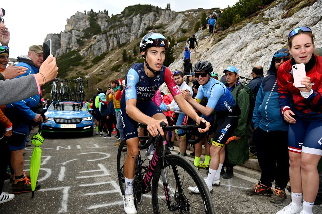 TRE CIME DI LAVAREDO ITALY MAY 26 Matthew Riccitello of The United States and Team Israel Premier Tech competes during the 106th Giro dItalia 2023 Stage 19 a 183km stage from Longarone to Tre Cime di Lavaredo 2307m UCIWT on May 26 2023 in Tre Cime di Lavaredo Italy Photo by Tim de WaeleGetty Images