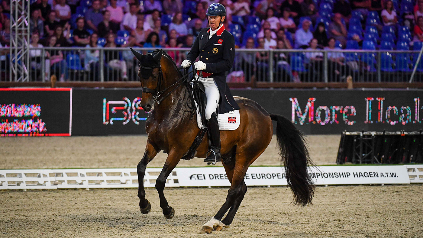 British team member Gareth Hughes at European dressage championships