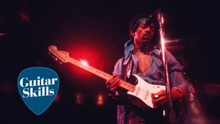 Jimi Hendrix (1942 - 1970) performing at Madison Square Garden, New York City, 18th May 1969.