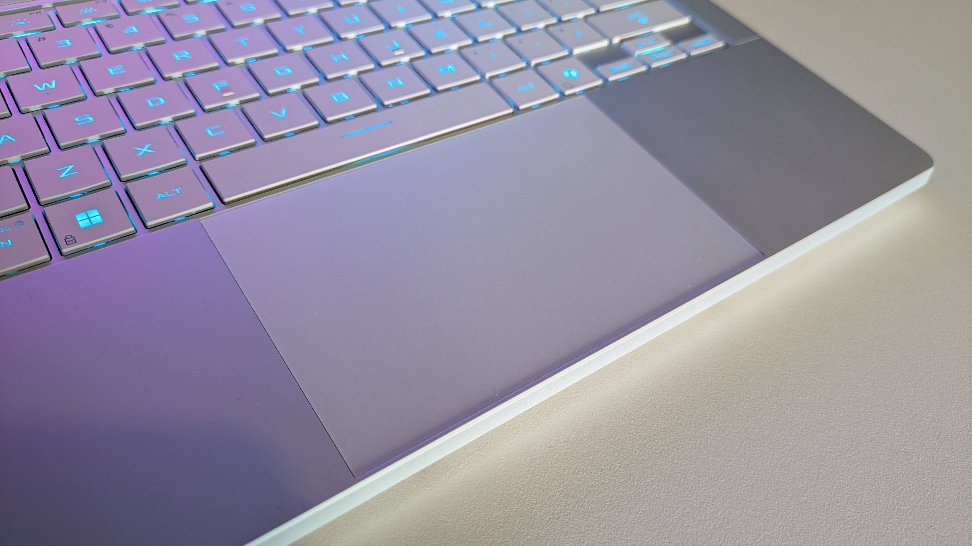 Close-up of touchpad on Asus ROG Zephyrus G14 (2025)