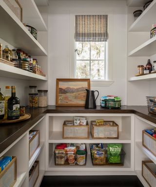 Small pantry with open shelving