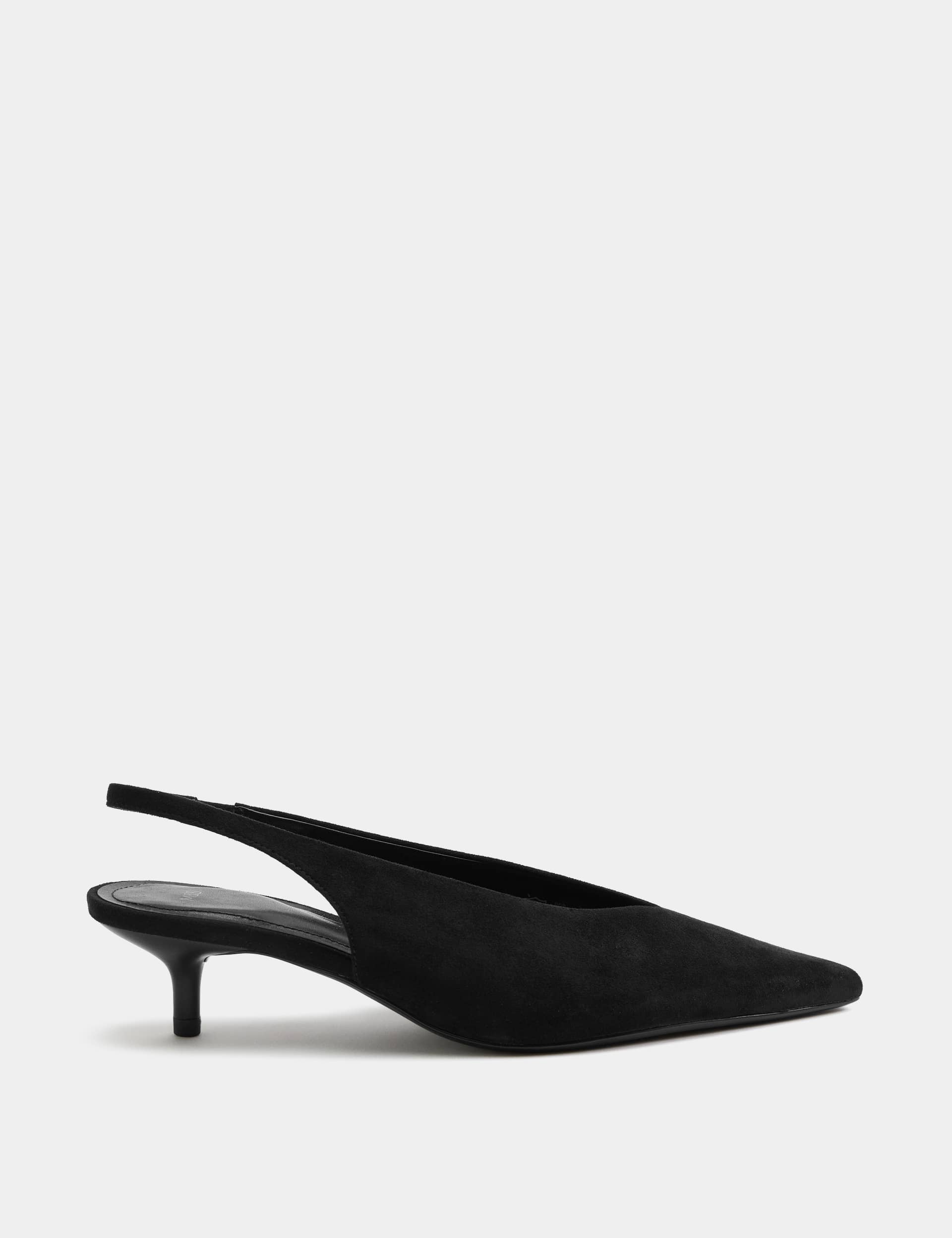 Kitten Heel Pointed Slingback Shoes