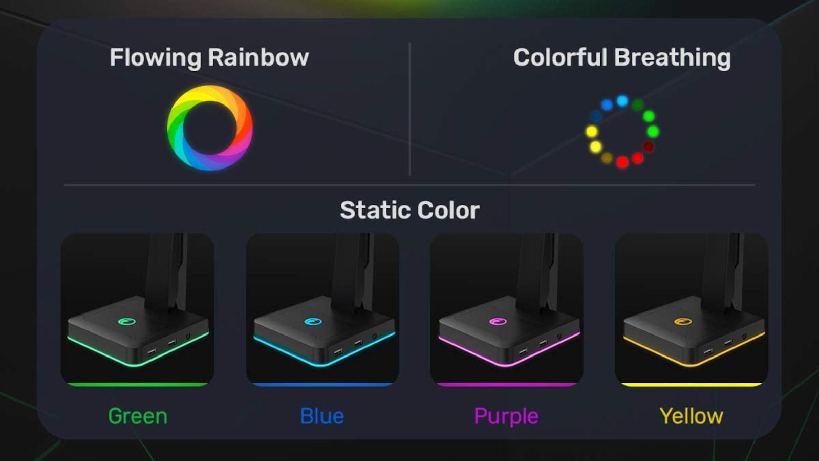 A cropped image taken from the listing of an RGB Gaming Headset Stand on Amazon