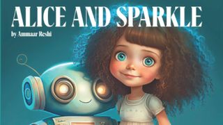 Alice and Sparkle book cover generated by AI