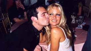Tommy Lee and Pamela Anderson during 1995 GRAMMY Awards - A&M Party in Los Angeles, California