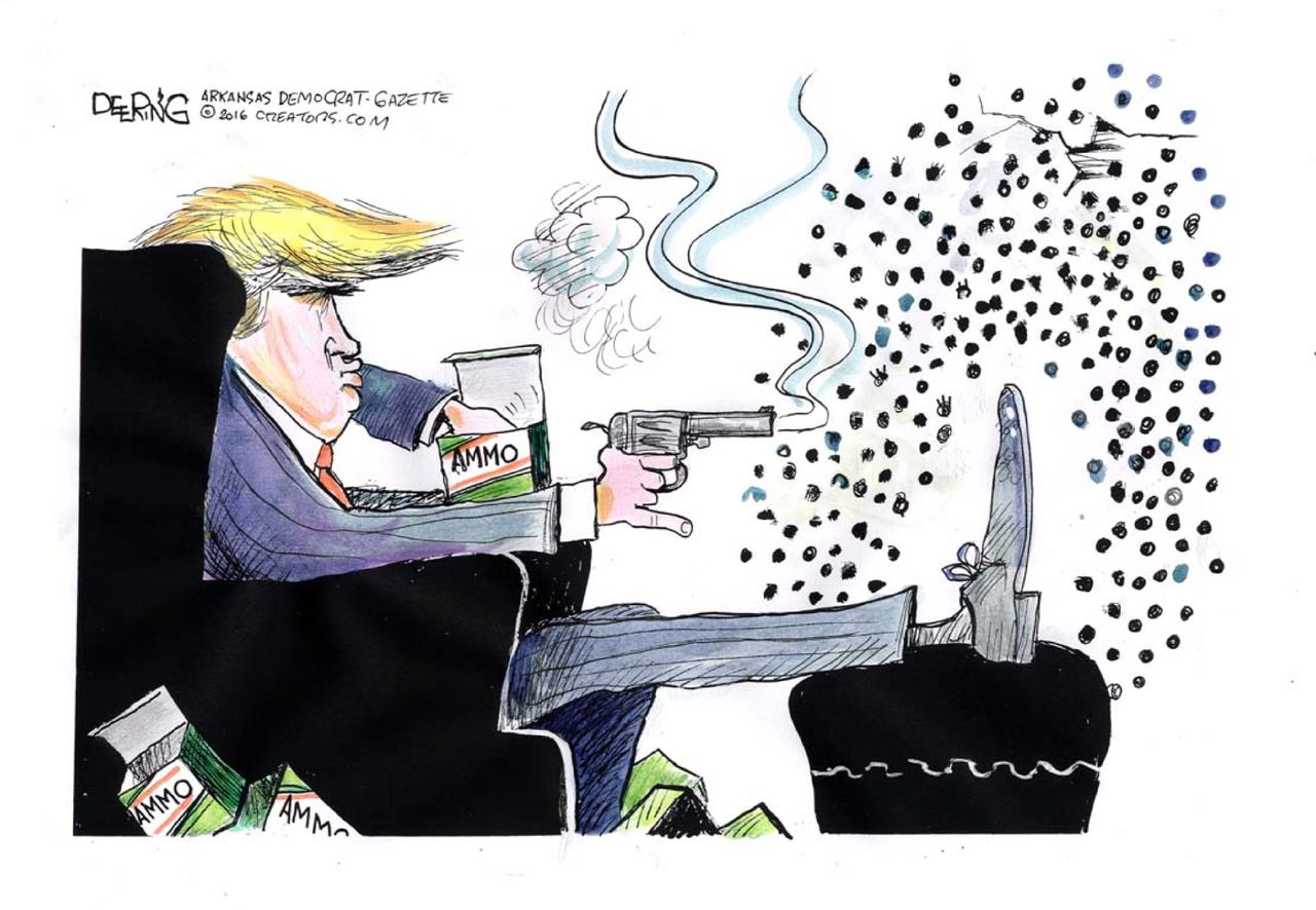 Political Cartoon U.S. Trump 2016