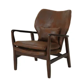 Haddie Mid Century Modern Microfiber Club Chair Brown